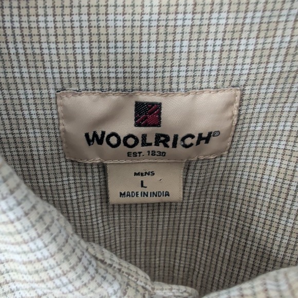Vintage Woolrich Short Sleeve Chest Pocket‎ Button-Down Shirt Beige Size L - Picture 6 of 9
